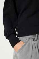 Sweater - Cotelac - Black cotton cardigan - Archery Close