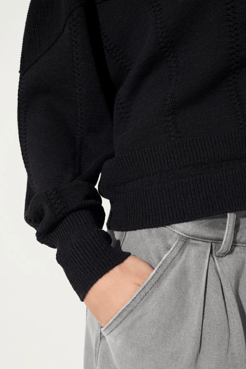 Sweater - Cotelac - Black cotton cardigan - Archery Close