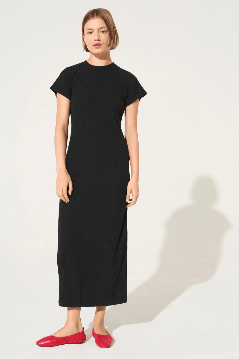 Dresses - Cotelac - Black Cotton Dress - Archery Close