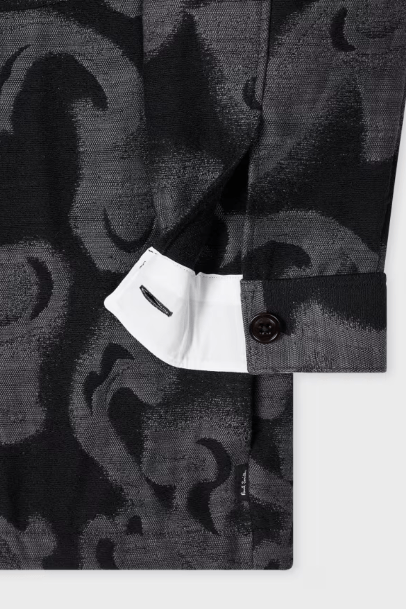 Shirts & Tops - Paul Smith - Black 'Waltzer' Jacquard Cotton - Blend Shirt - Archery Close