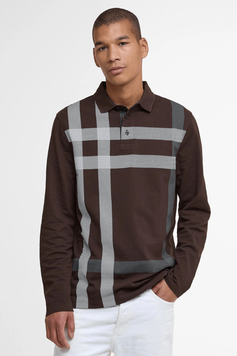 Shirts & Tops - Barbour - Blaine Tartan Long - Sleeved Polo Shirt - Archery Close