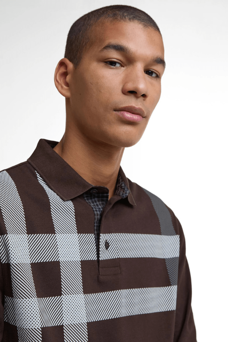 Shirts & Tops - Barbour - Blaine Tartan Long - Sleeved Polo Shirt - Archery Close