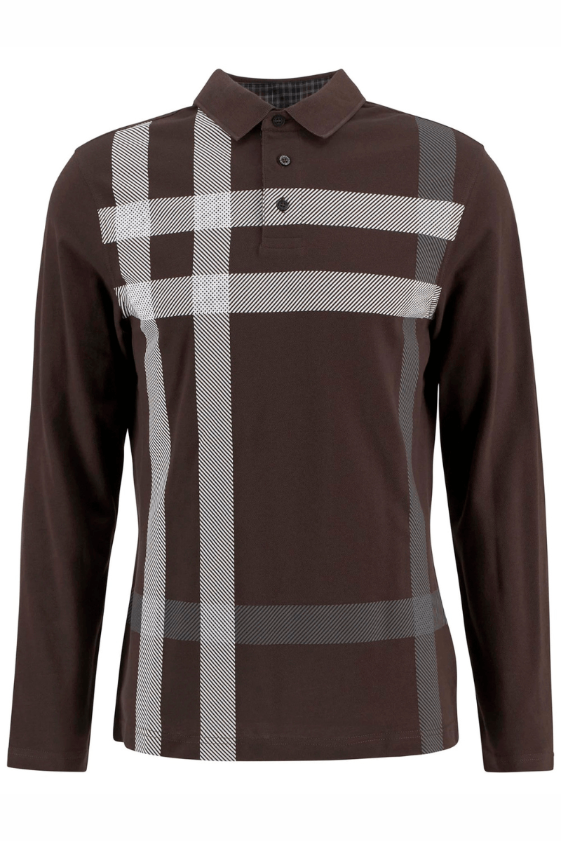 Shirts & Tops - Barbour - Blaine Tartan Long - Sleeved Polo Shirt - Archery Close