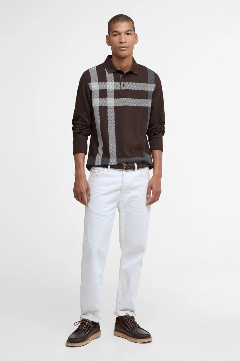 Shirts & Tops - Barbour - Blaine Tartan Long - Sleeved Polo Shirt - Archery Close