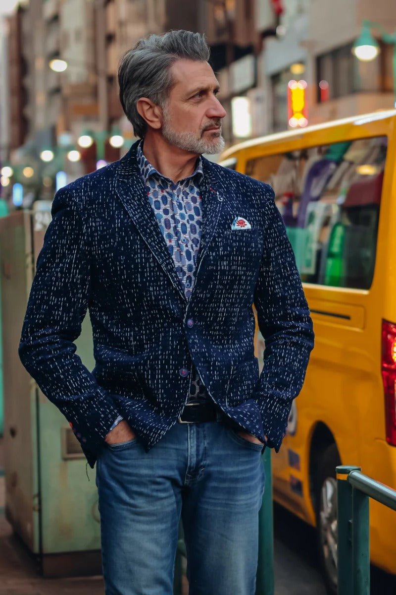 A Fish Named Fred Blazer - Fancy Rib - Navy