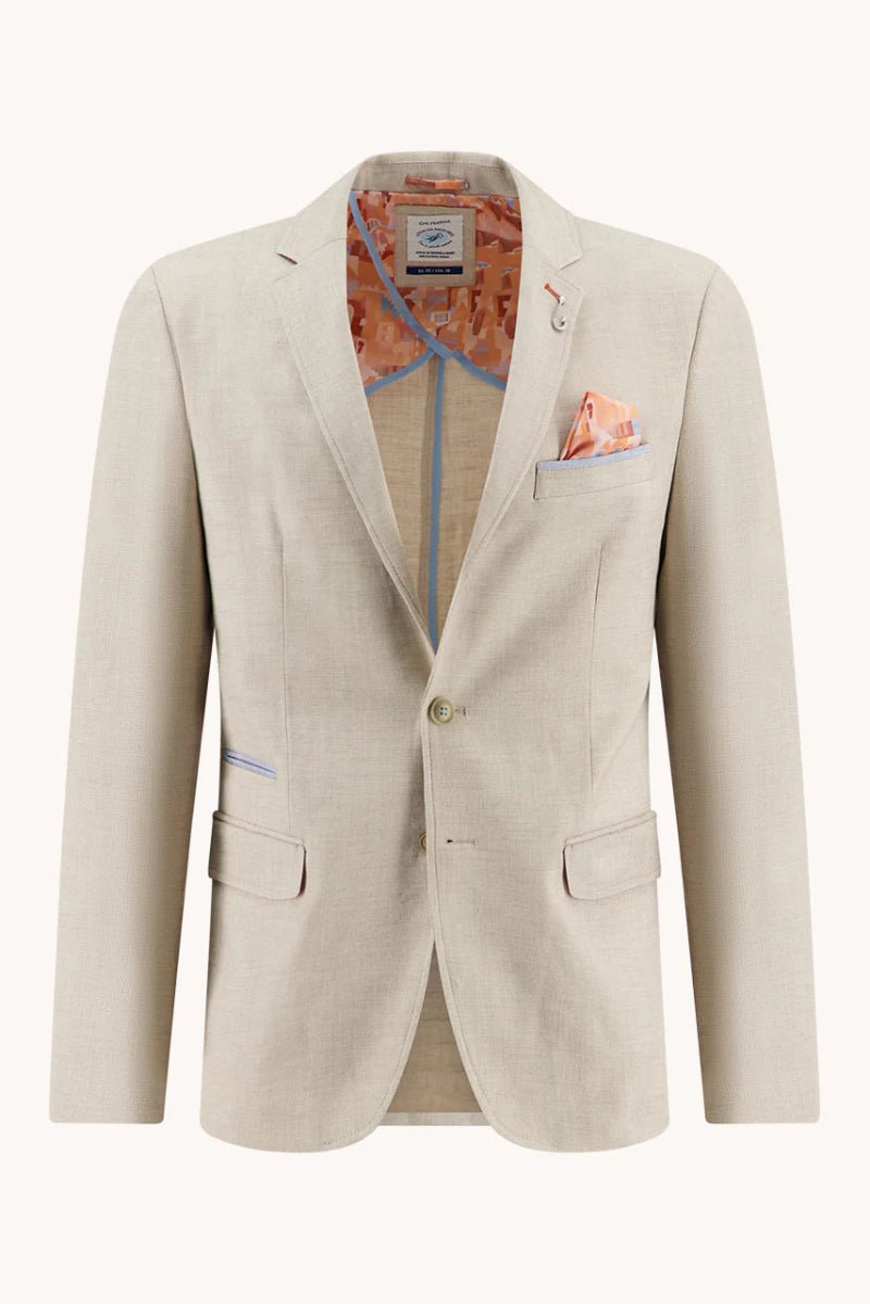 Blazer - A Fish Named Fred - Blazer Linen Look - Sand - Archery Close