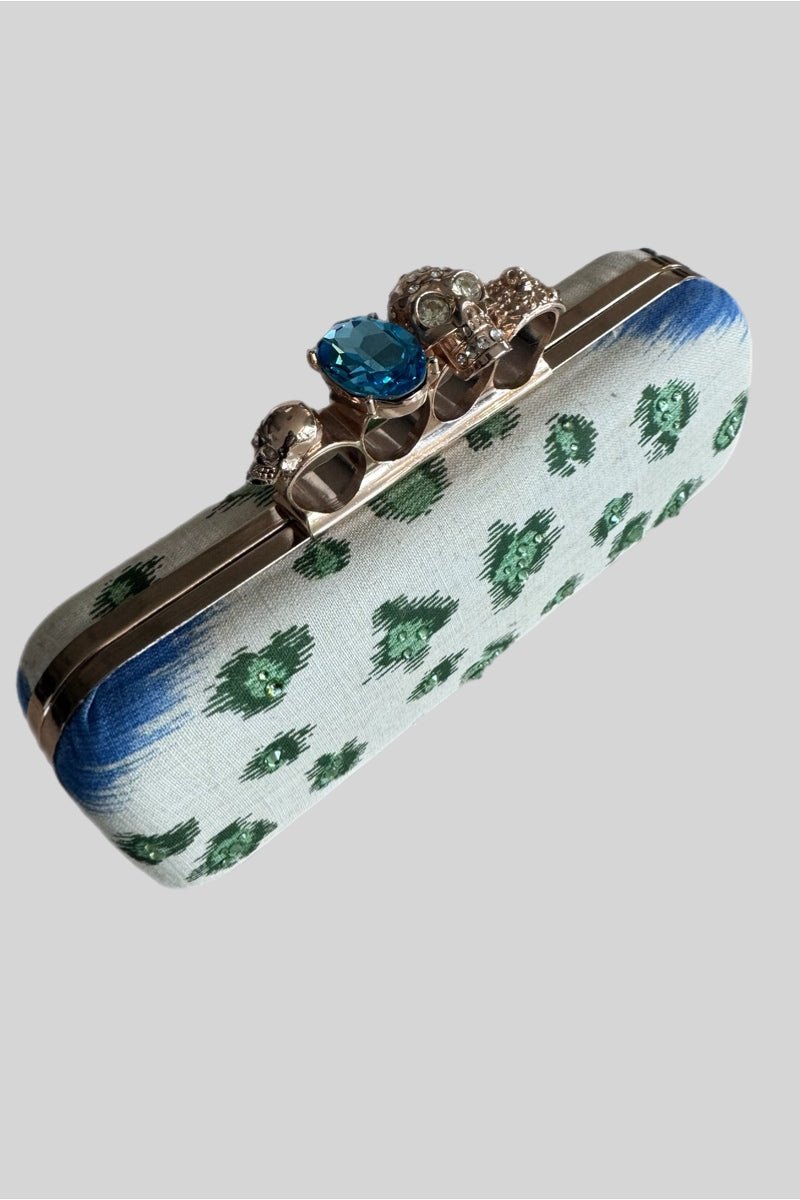 Handbags, Wallets & Cases - Cliff + Soph Design - Blue and Green Knuckle Clutch - Archery Close