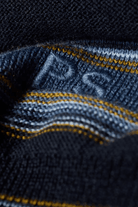 Sweater - Paul Smith - Blue and Navy Stripe Merino Polo Shirt - Archery Close