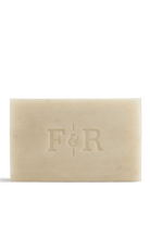 Bar of soap with 'F&R' branding on a white background