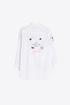 Shirt - Vilagallo - Blue Stripe Safari Embroidered Shirt - Archery Close