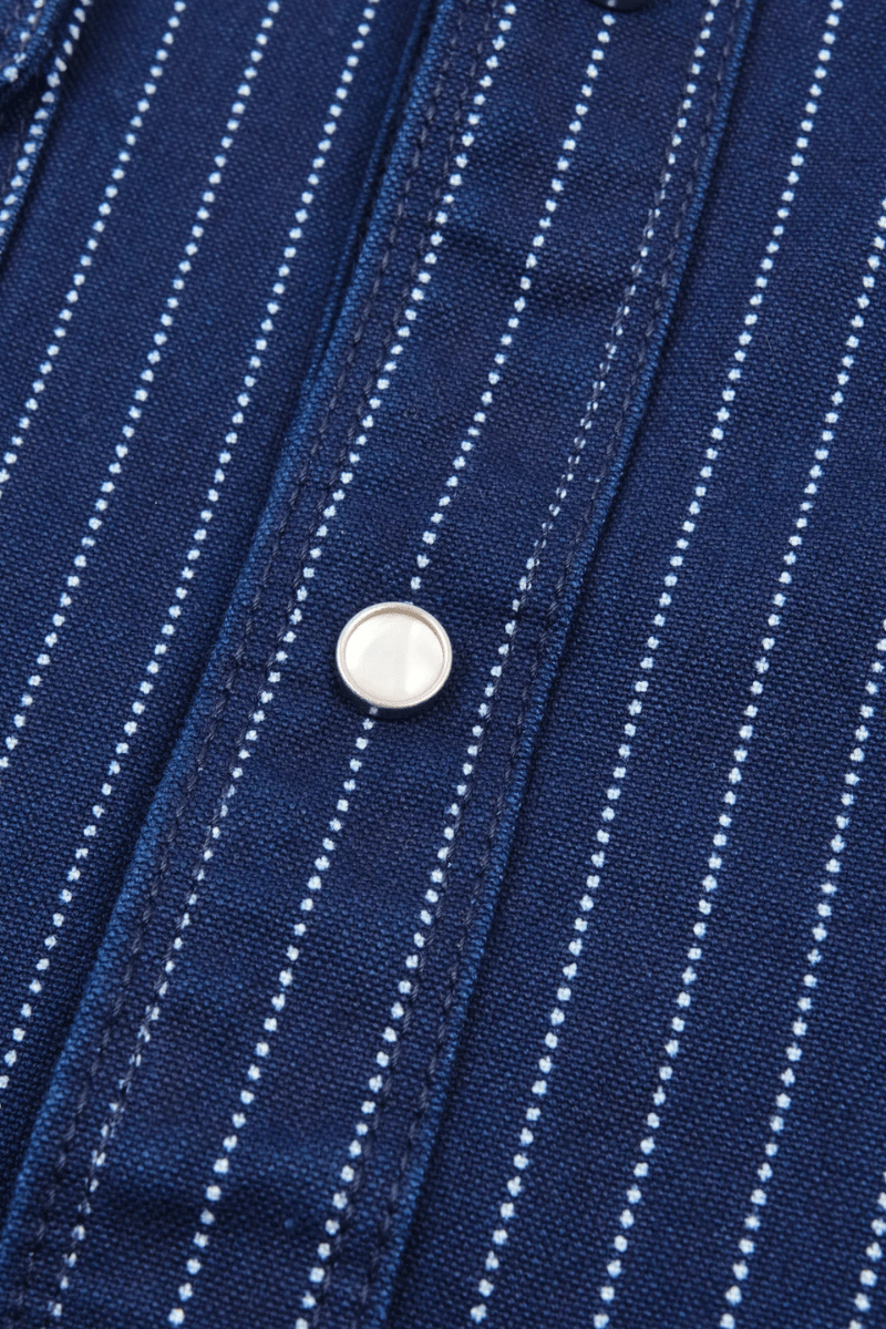 Shirts & Tops - Freenote Cloth - Bodie Indigo Wabash - Archery Close