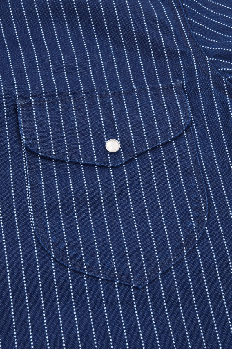 Shirts & Tops - Freenote Cloth - Bodie Indigo Wabash - Archery Close