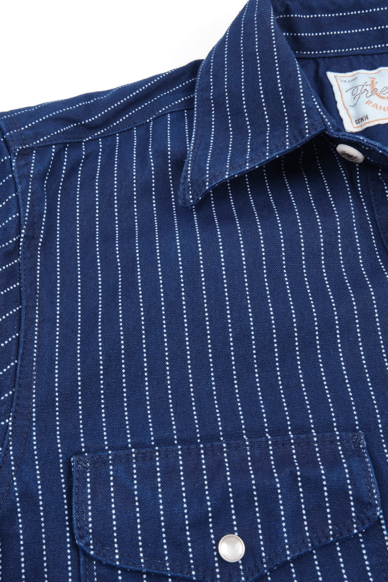 Shirts & Tops - Freenote Cloth - Bodie Indigo Wabash - Archery Close