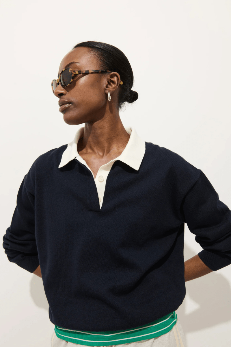 Sweater - Alex Mill - Bond St Polo in Navy - Archery Close