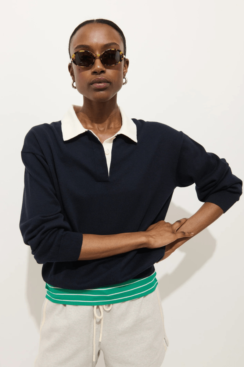 Sweater - Alex Mill - Bond St Polo in Navy - Archery Close