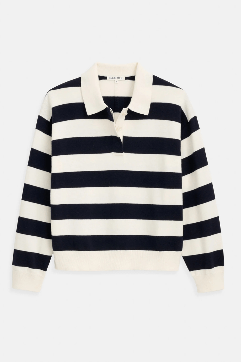 Shirts & Tops - Alex Mill - Bond St Striped Polo In Ivory/Navy - Archery Close