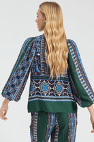 Shirts & Tops - Vilagallo - Border & Floral Shirt - Archery Close