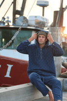 Sweatshirts - Road to Nowhere Clothing - Boro Hoodie in Indigo Patchwork - Archery Close