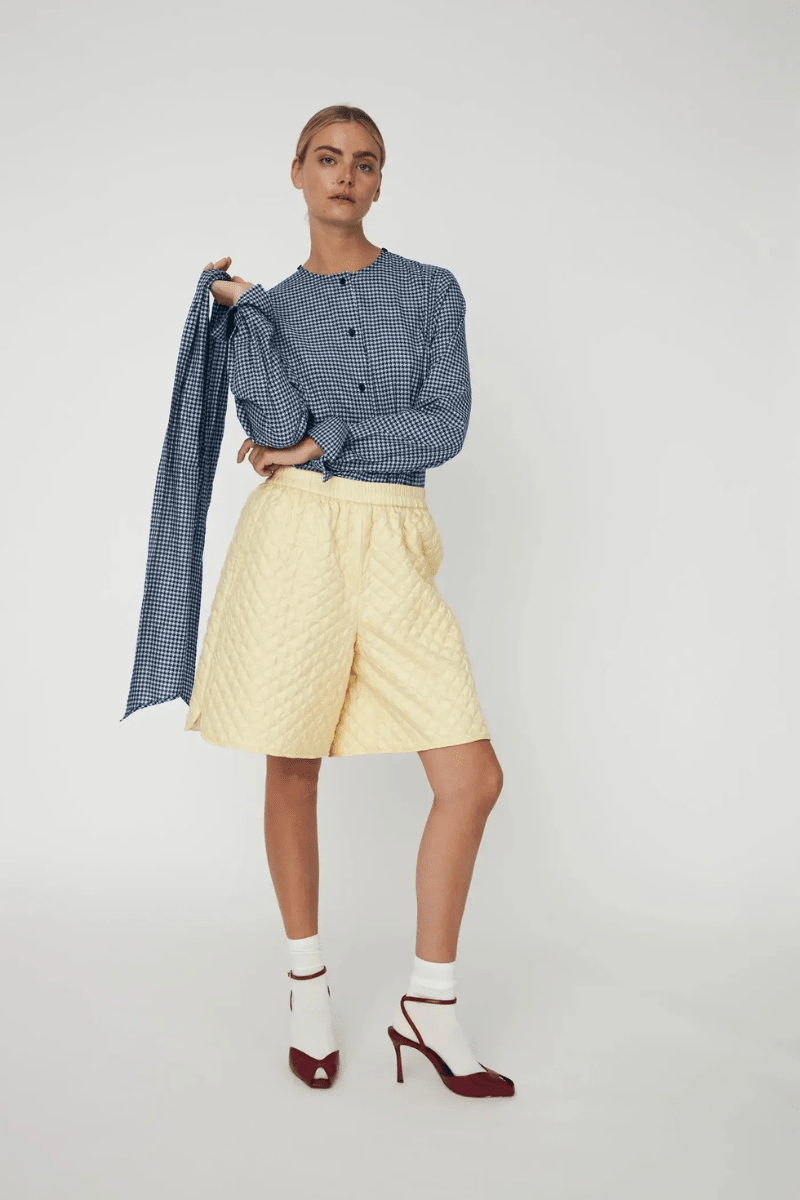 Shirts & Tops - Stella Nova - Bow Tie Shirt in Blue Checks - Archery Close