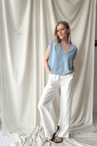 Shirts & Tops - Natalie Busby - Box Top in Chambray - Archery Close
