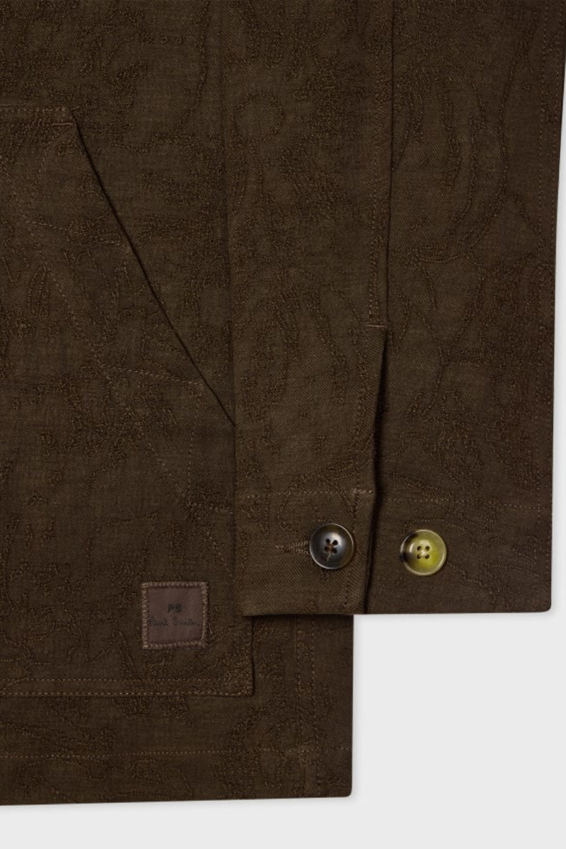 Shirts & Tops - Paul Smith - Brown Cotton-Blend Jacquard Work Jacket - Archery Close