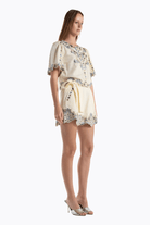 Shirts & Tops - Christy Lynn - Brynn Top in Ivory Ginkgo - Archery Close
