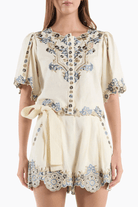 Shirts & Tops - Christy Lynn - Brynn Top in Ivory Ginkgo - Archery Close