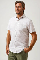 Stone Rose Buonasera - Beige Heirloom Geo Linen Shirt