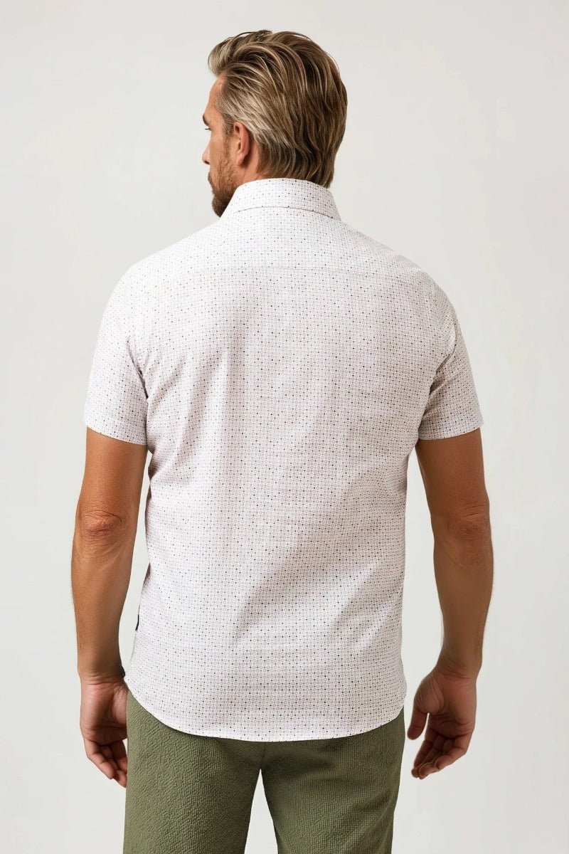 Stone Rose Buonasera - Beige Heirloom Geo Linen Shirt