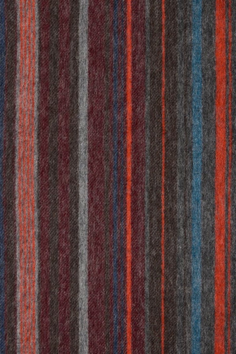 Scarf - Paul Smith - Burgundy Lambswool Stripe Scarf - Archery Close