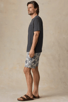 Shorts - Faherty Brand - Cabana Towel Terry Sweatshort - Ivory Tropic Trees - Archery Close