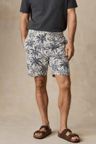 Shorts - Faherty Brand - Cabana Towel Terry Sweatshort - Ivory Tropic Trees - Archery Close