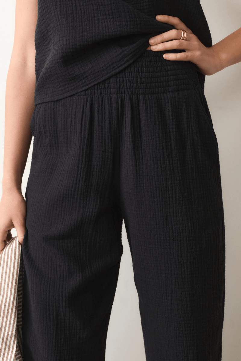 Pants - Marine Layer - Cali Double Cloth Pant in Black - Archery Close