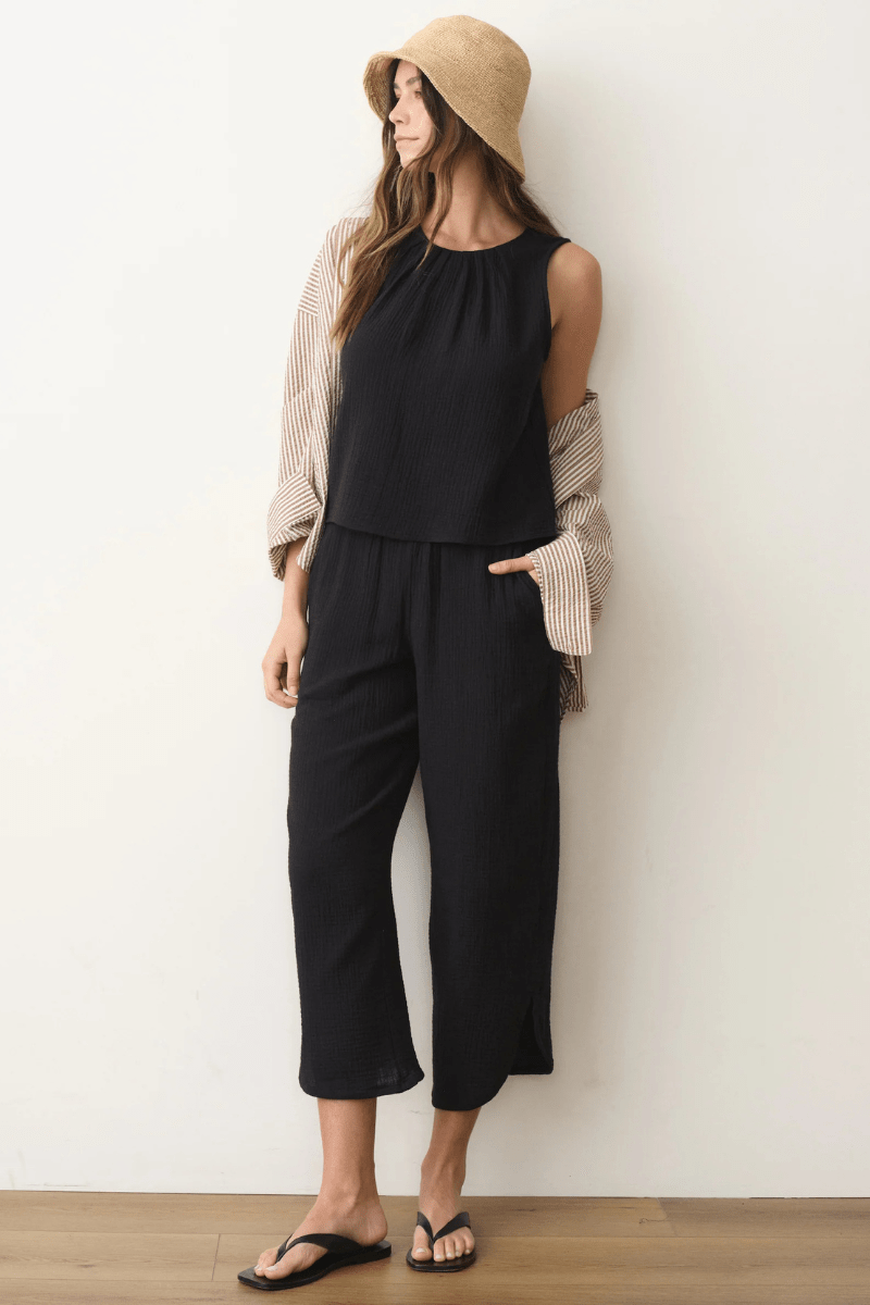 Pants - Marine Layer - Cali Double Cloth Pant in Black - Archery Close