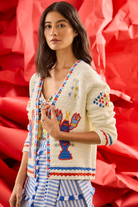 Sweater - Hunter Bell - Callen Cardigan in Lobster - Archery Close