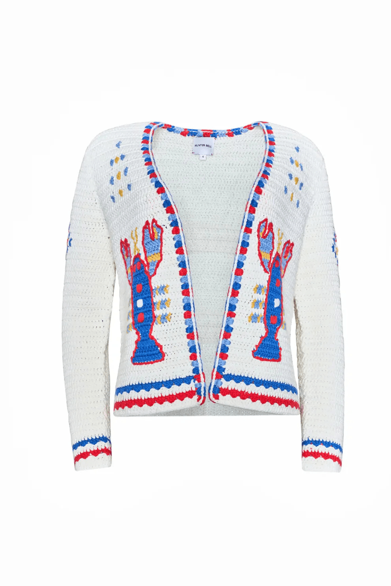 Sweater - Hunter Bell - Callen Cardigan in Lobster - Archery Close