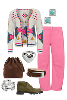 Sweater - Hunter Bell - Callen Cardigan in Pink Multi - Archery Close