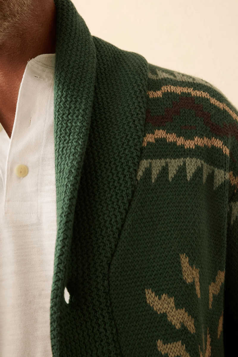 Sweater - Faherty Brand - Camp Cardigan - Archery Close