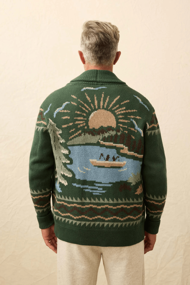 Sweater - Faherty Brand - Camp Cardigan - Archery Close