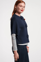 Sweater - Frances Valentine - Carnegie Wool Shrug in Navy - Archery Close