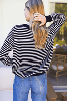 Sweater - Emerson Fry - Carolyn Sweater in Ivory Stripe Black - Archery Close