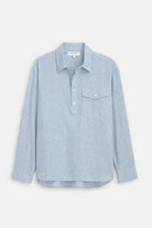 Light blue checkered shirt on a white background