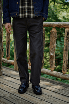 Pants - Road to Nowhere Clothing - Carter Wide Leg Moleskin Trouser in Charcoal - Archery Close