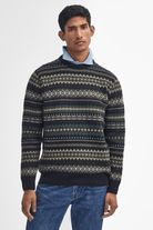 Sweater - Barbour - Case Fair Isle Jumper - Black Marl - Archery Close