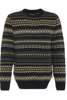 Sweater - Barbour - Case Fair Isle Jumper - Black Marl - Archery Close