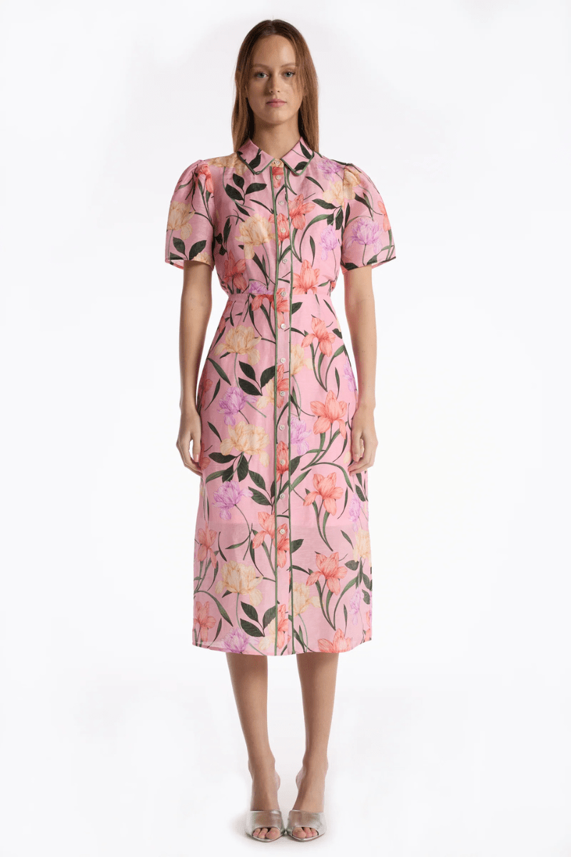 Dresses - Christy Lynn - Cecile Dress in Jardin Pink - Archery Close