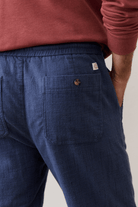 Sweatpants - Marine Layer - Chalet Lounge Pant in Navy Mini Stripe - Archery Close