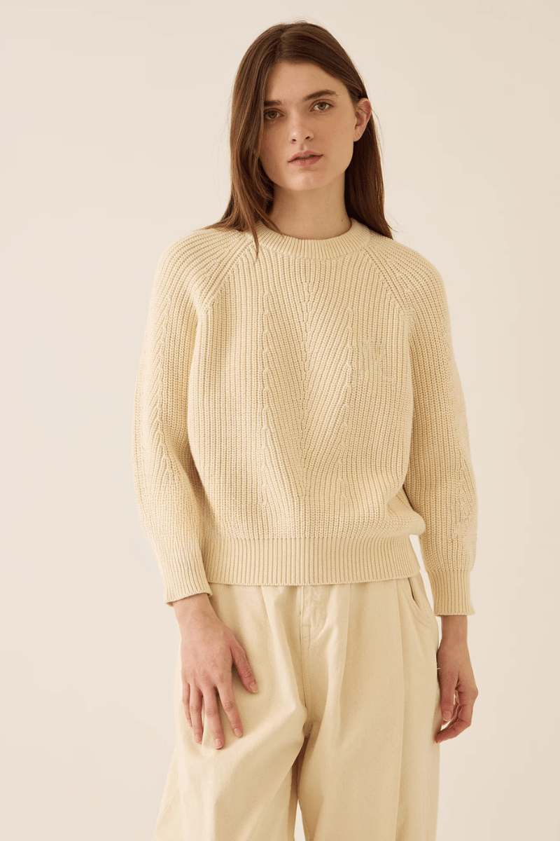 Sweater - DemyLee - Chelsea Sweater in Natural - Archery Close