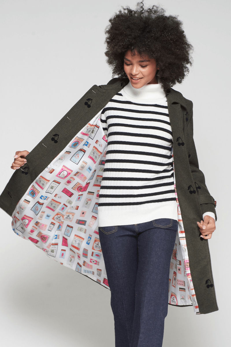 Outerwear - Vilagallo - Cherry Loden Coat - Archery Close