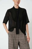 Shirts & Tops - Stella Nova - Chiffon Shirt with Tie Band - Archery Close